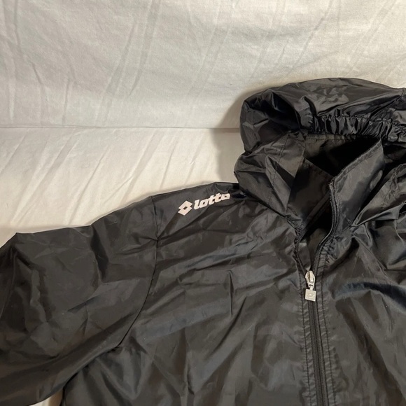 Lotto Italian Sport Design Windbreaker Jacket Youth Small 9/10 Black - Picture 5 of 7